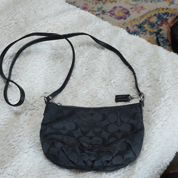 Coach Black Crossbody Bag with Silver Accents - Picture 3 of 5